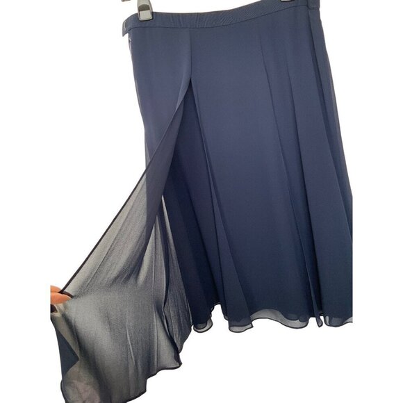 Jacques Vert skirt navy sheer panels overlay  size 10 - Picture 1 of 11